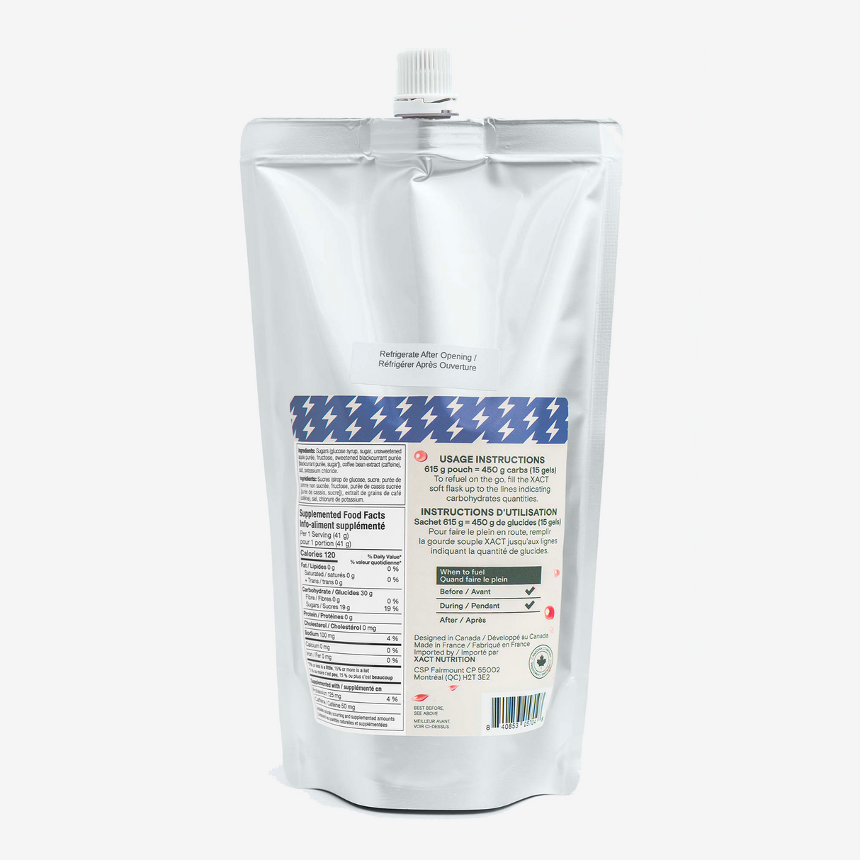 Xact Nutrition - Gel de fruits énergétiques vrac (615g - 15 portions)