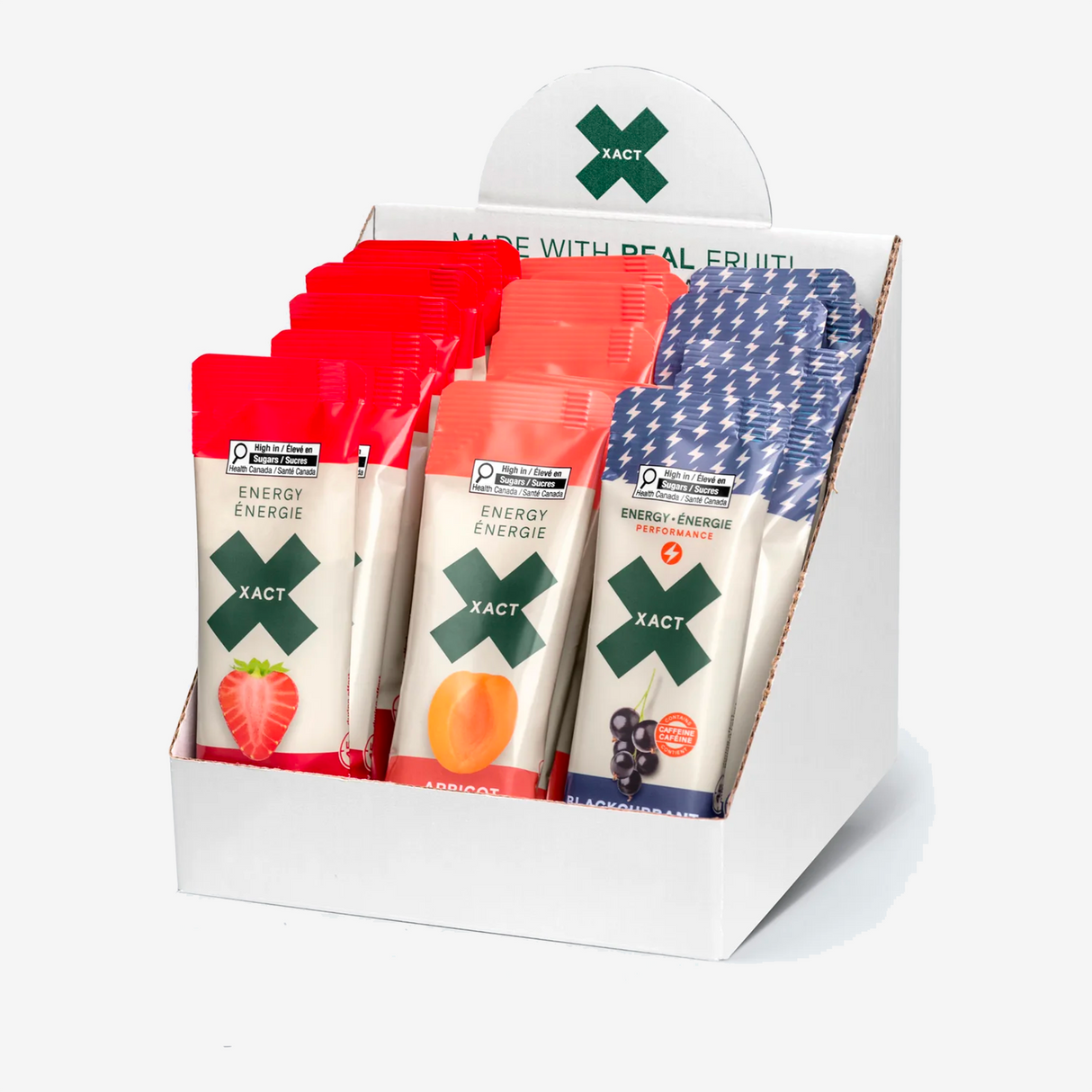 Xact - Gel de fruits énergétiques - Mixte (Boîte de 24)
