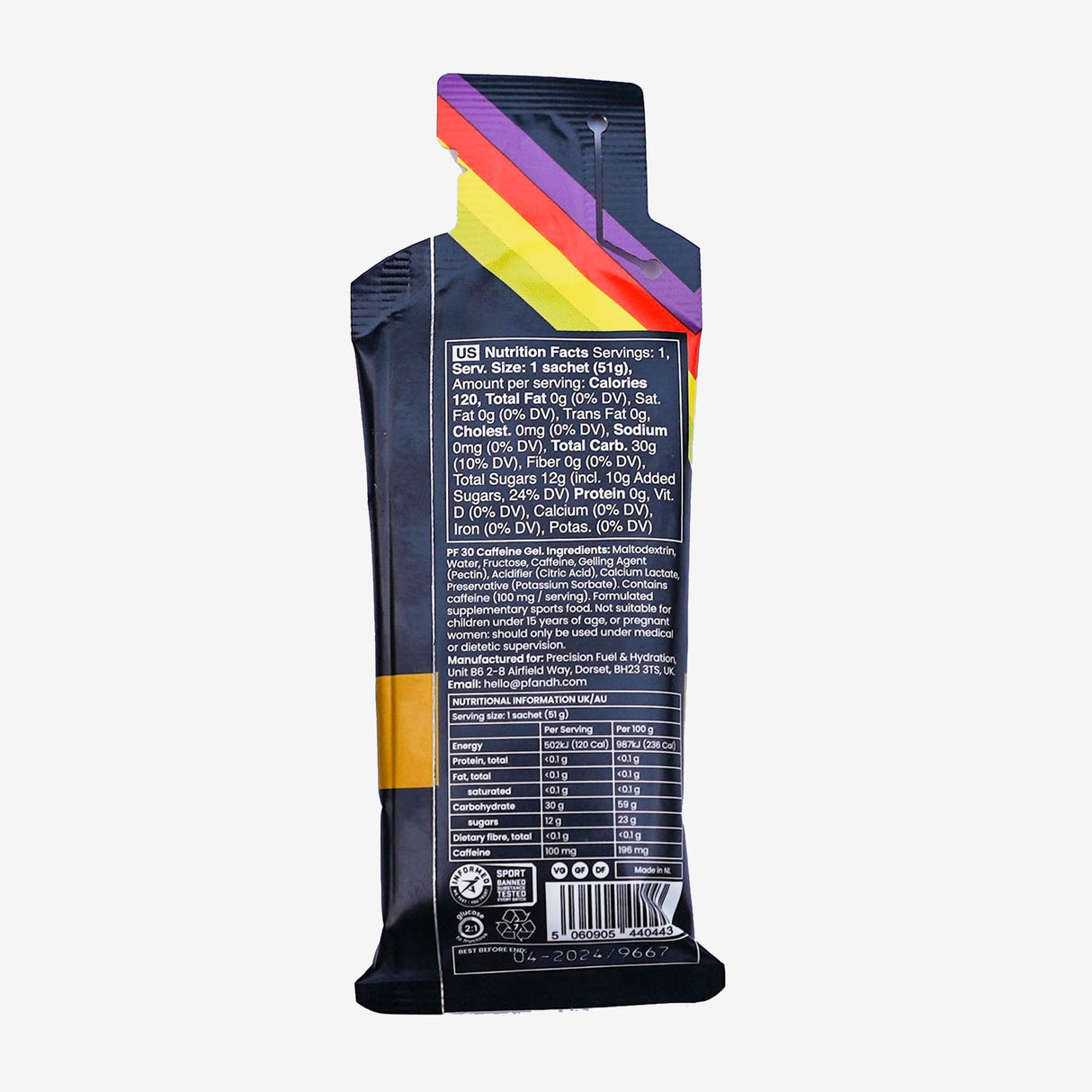 Precision Fuel - 30g Carb Caffeine Gel (boite de 15)