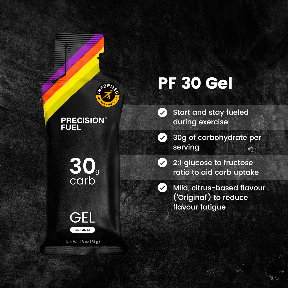 Precision Fuel - 30g Carbs Gel (boite de 15)