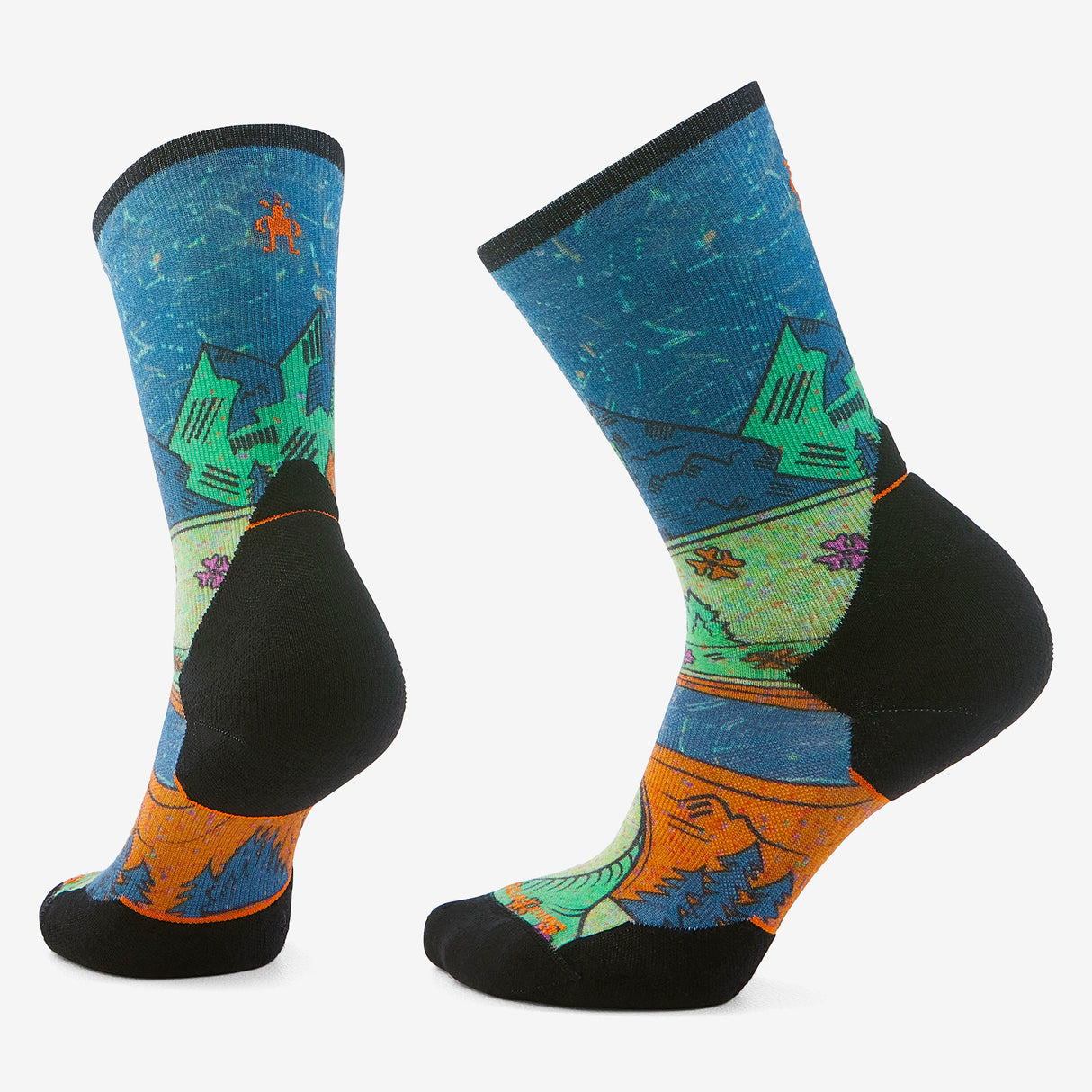 Smartwool - Trail Run Targeted Cushion Mountain Print Crew Socks - Femme