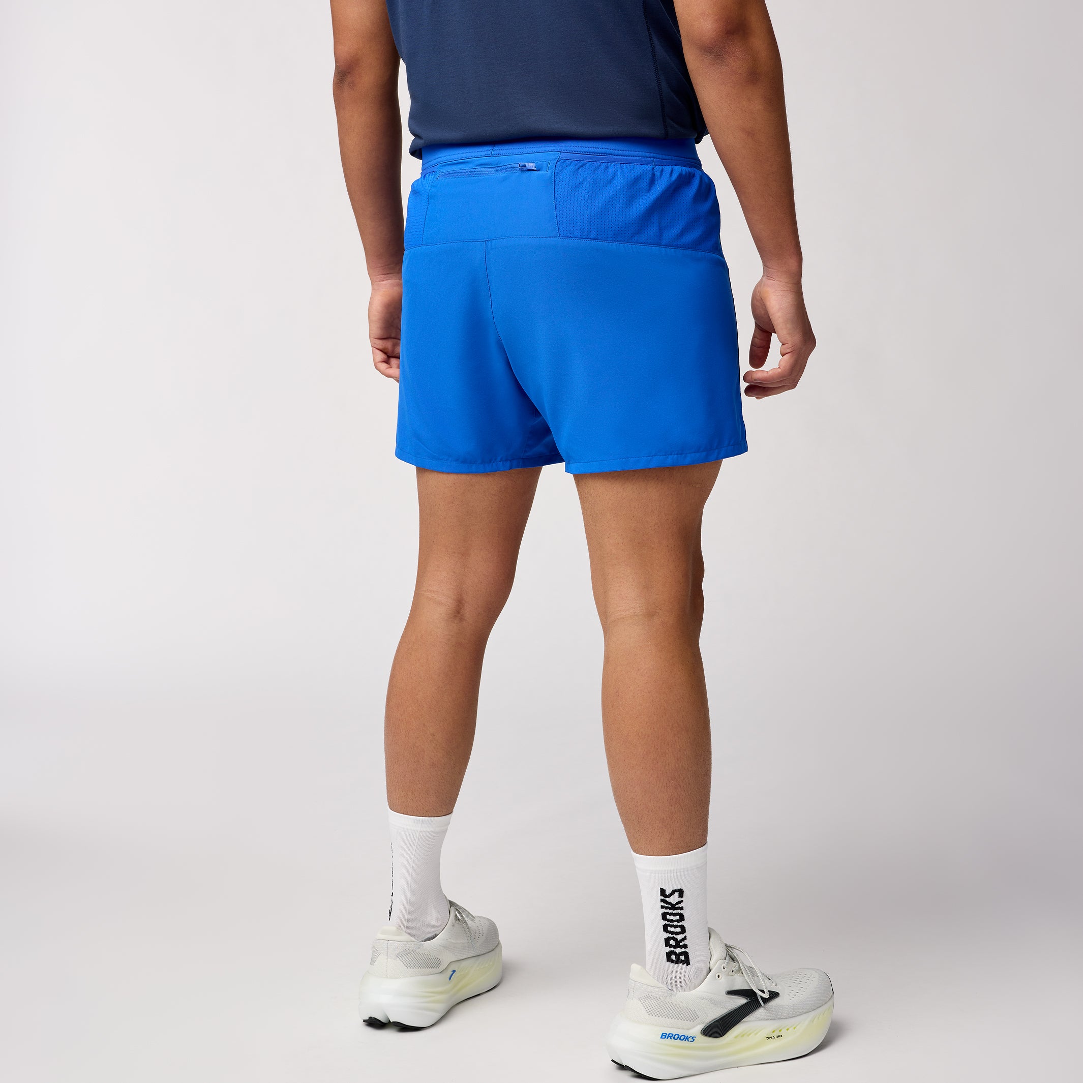 Short De Running Brooks Pour Homme - Entrejambe 12,7 Cm, Léger, Avec Poches Zippées, En Polyester Recyclé - 9