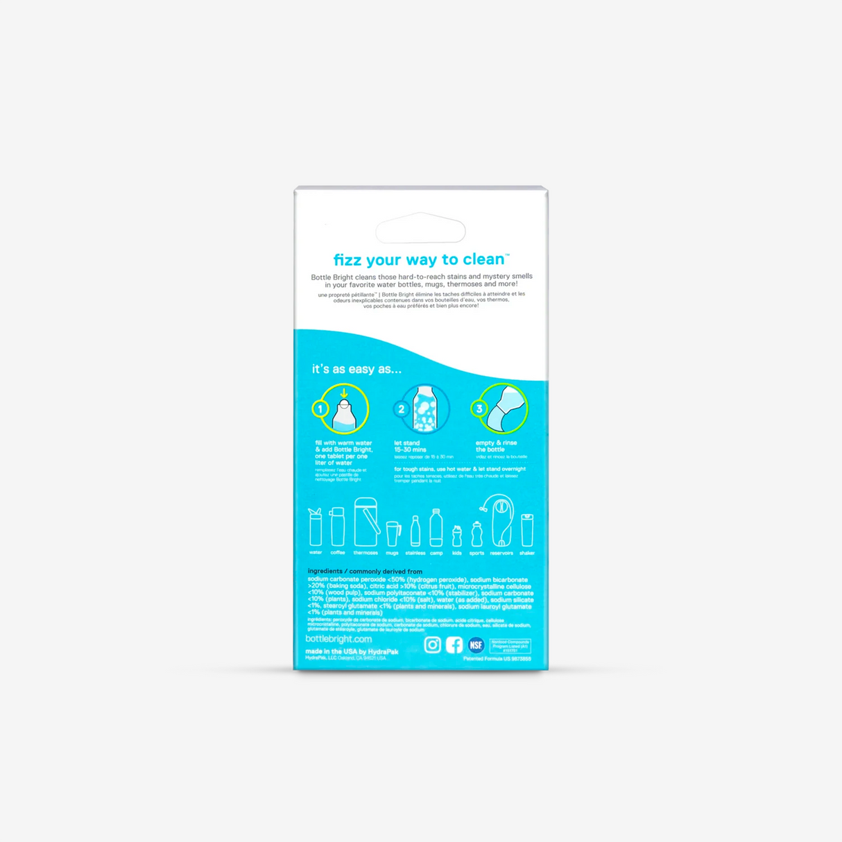 Hydrapak - Comprimés nettoyants Bottle Bright® (12 comprimés)