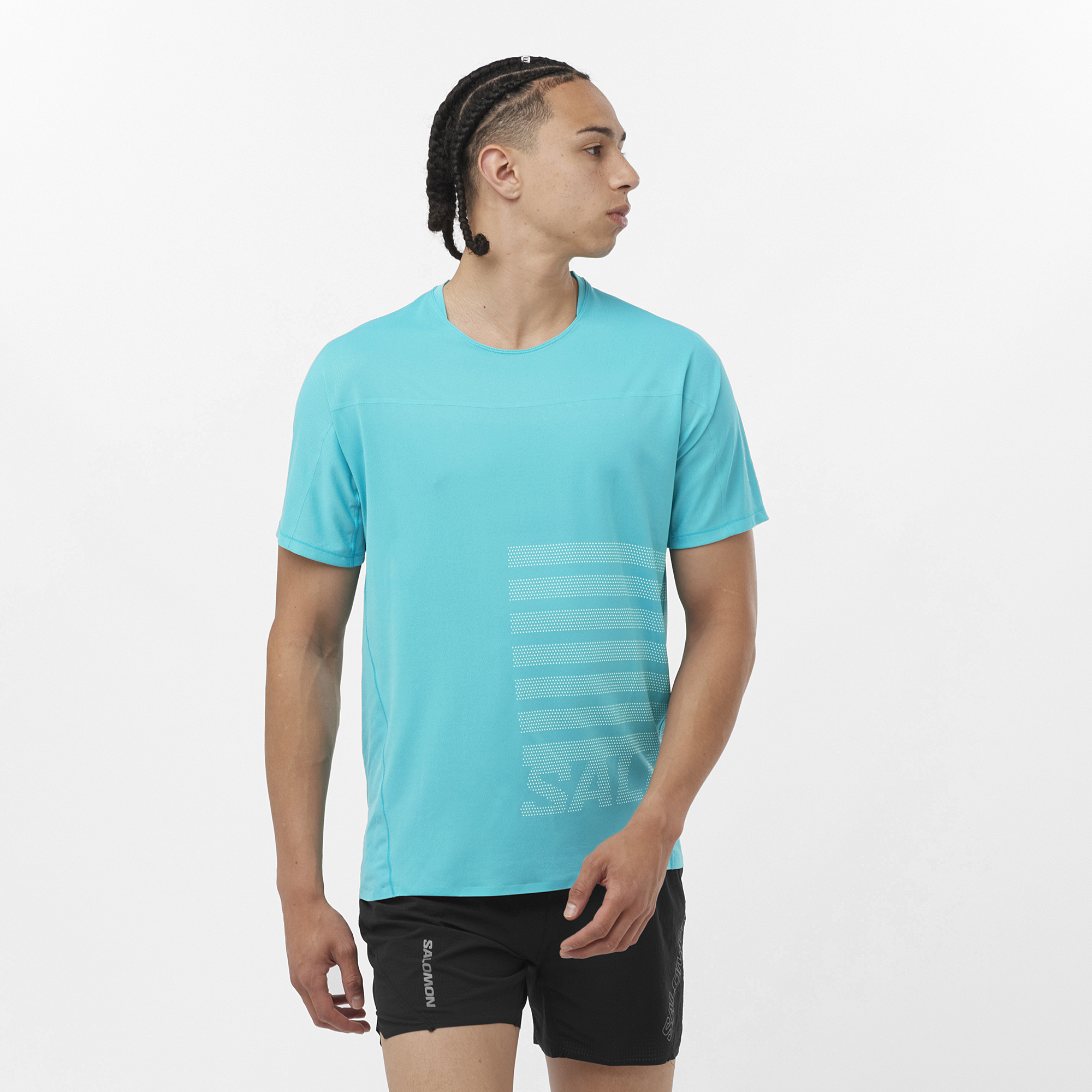 Salomon - Sense Aero SS Tee Gfx - Men's - S / Gray Violet / Light Mahogany