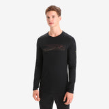 Icebreaker - 200 Oasis Ls Crewe Ski Stripes - Homme