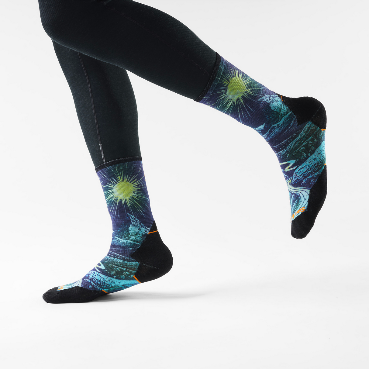 Smartwool - Trail Run Targeted Cushion Treeline Print Crew Socks