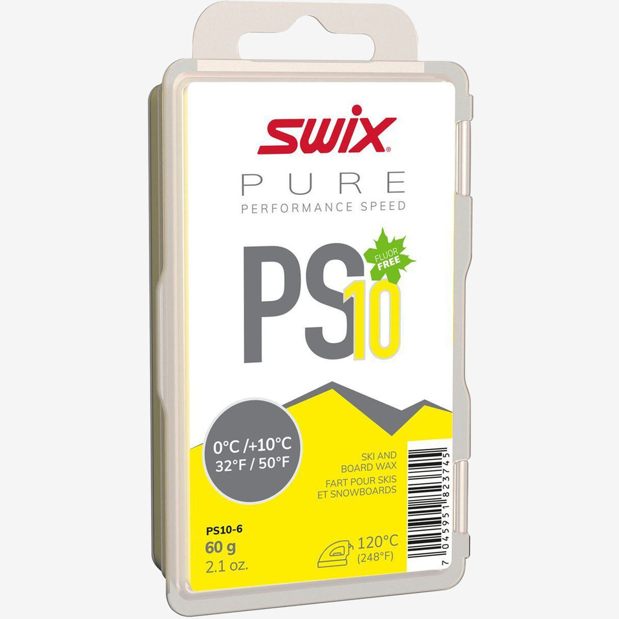 Swix - PS10 Yellow glide wax (0°C to +10°C) - 60g