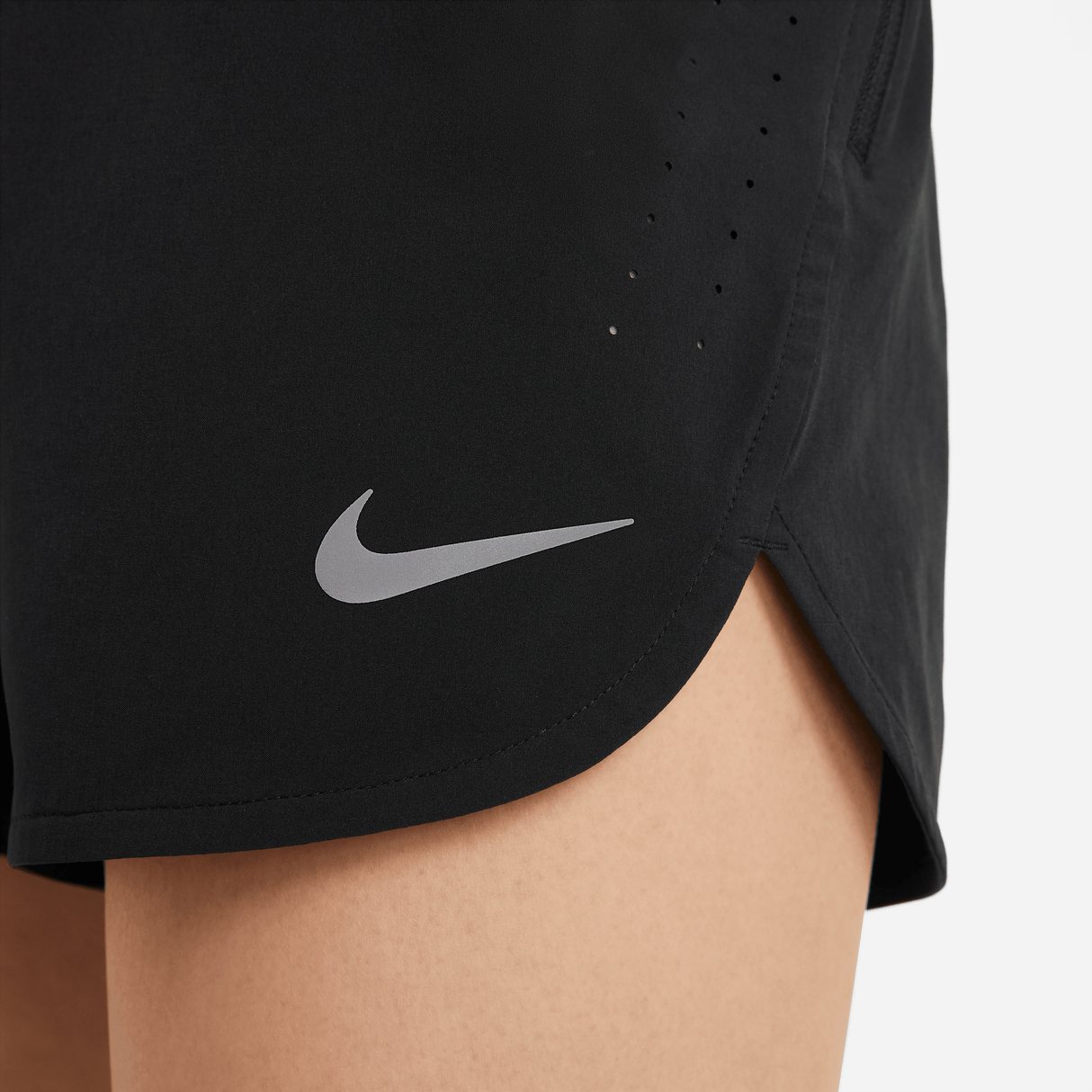 Nike Eclipse Running Shorts 3 Women XS 010 Black Reflective Silver